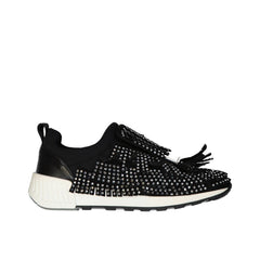 Black Fabric Athletic Sneakers