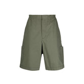 Bicolor Cotton Bermuda Shorts