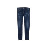 Blue Cotton Skinny Jeans