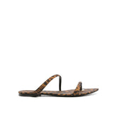 Brown Fabric Sandals