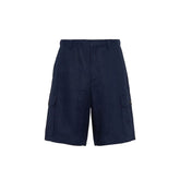Blue Linen Bermuda Shorts