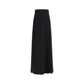 Black Silk Long Skirt