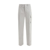 Silver Cotton Cargo Pants