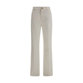 White Cotton Straight-Leg Jeans