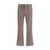 Beige Cotton High-Waisted Jean