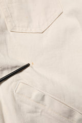 Off White Cotton Full Zip Denim Men Blouson Jacket