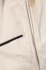 Off White Cotton Full Zip Denim Men Blouson Jacket