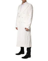White Double Breasted Men Trench Coat Jacket