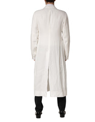 White Double Breasted Men Trench Coat Jacket