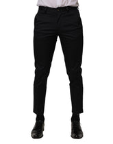 Dark Blue Cotton Skinny Dress Trouser Pants