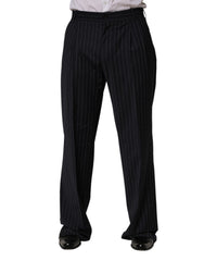 Black Stripe Straight Men Dress Trouser Pants