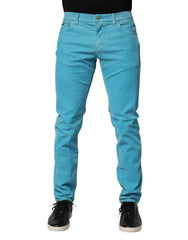 Blue Cotton Skinny Men Denim Trouser Jeans