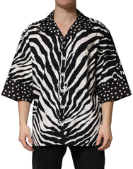 Black White Zebra ButtonDown Oversize Shirt