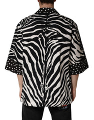 Black White Zebra ButtonDown Oversize Shirt