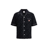 Black Cotton Shortsleeve Shirt