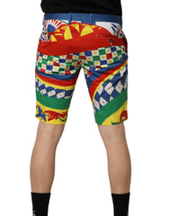 Multicolor Carretto Print Men Bermuda Shorts