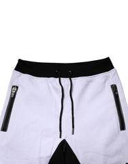 Black White Skinny Jogger Sweatpants Pants