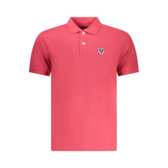 Red Cotton Men Polo Shirt