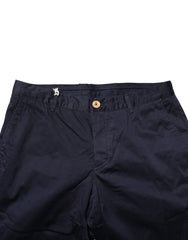 Navy Blue Straight Chino Mid Waist Pants
