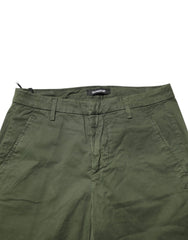 Dark Green Cotton Stretch Skinny Chino Trouser Pants