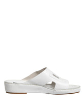 White DG Cutout Slides Slippers Flats Shoes