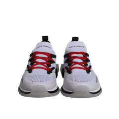 Black And White Polyester Athletic Sneakers