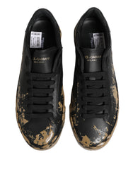 Black Portofino Mud Effect Low Top Sneakers Shoes