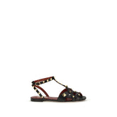 Black Goatskin Sandals