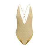 Gold Other Fibres One-Piece Swimsuit