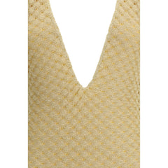 Gold Other Fibres One-Piece Swimsuit