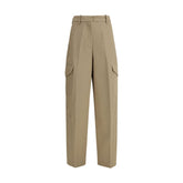 Beige Cotton Cargo Pants