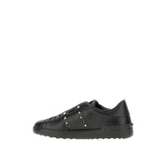 Black Leather Low Top Sneakers