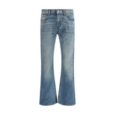 Blue Cotton Bootcut Jeans