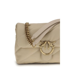 Beige Calf Leather Bos Taurus Shoulder Bag