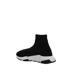 Black Polyester Athletic Sneakers