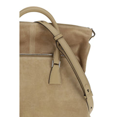 Beige Calf Leather Bos Taurus Shoulder Bag