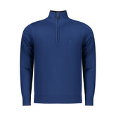 Blue Viscose Men Sweater