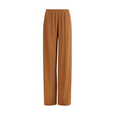 Brown Viscose Casual Pants