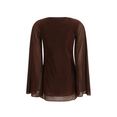 فستان كاجوال بني من البولي أميد