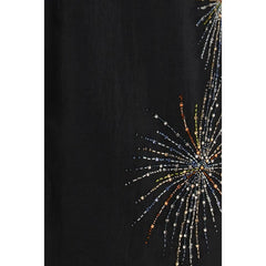 فستان كاجوال أسود من البوليستر