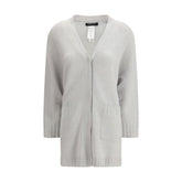 Gray Fleece Wool Cardigan