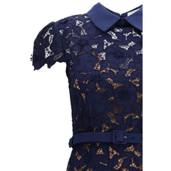 فستان كوكتيل أزرق من البوليستر