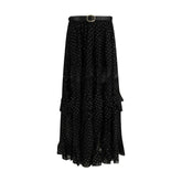 Black Viscose Long Skirt