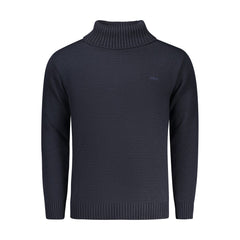 "Blue Acrylic Men Sweater Turtleneck"