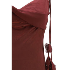 فستان بولستر بوردو غير رسمي