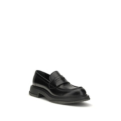 Black Calf Leather Bos Taurus Slip-On Loafers