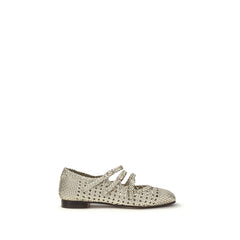Silver Calf Leather Bos Taurus Ballet Flats