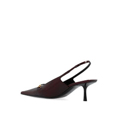 Burgundy Calfskin Mid Heel Pumps