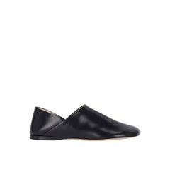 Black Lamb Leather Slip-On Loafers