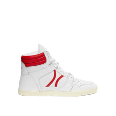 White Lamb Leather Athletic Sneakers